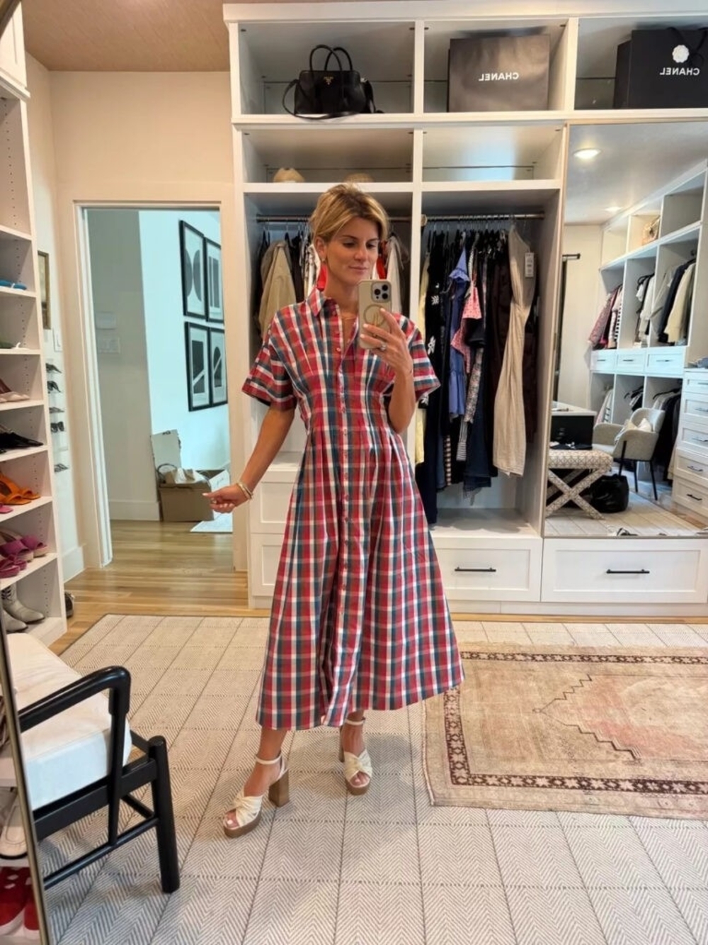 Anthropologie exquise tobie raspberry gingham dress - Picture 4 of 8